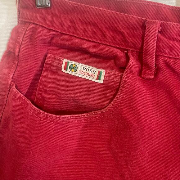 Vintage Cross Colour Red shorts Size 38 **FLAW** - Picture 1 of 11